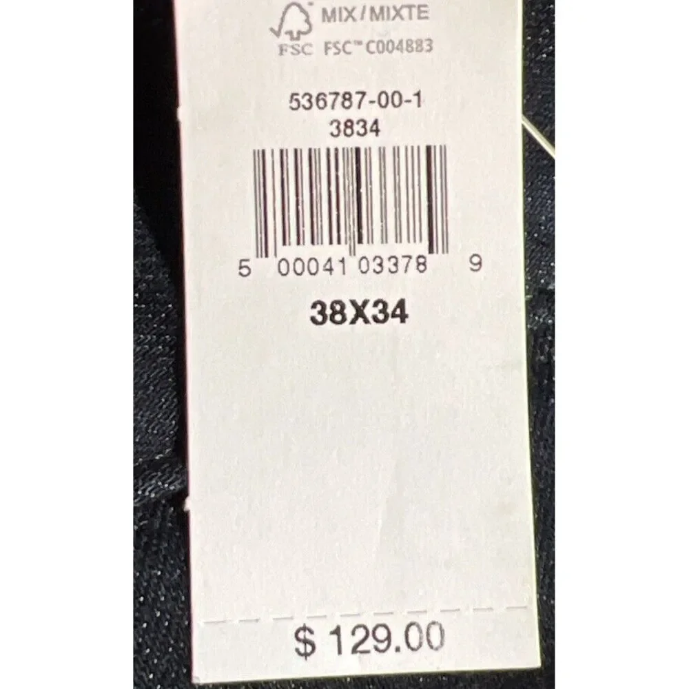 New $129 Banana Republic Traveler Jeans Men Slim Fit Dark Blue Denim 38x34 Tall‎